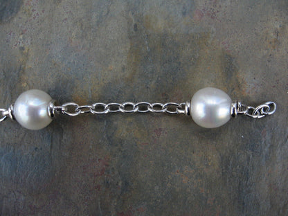 14KT White Gold Open Link Chain + Paspaley South Sea Pearl Bracelet - Legacy Saint Jewelry