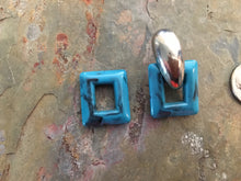 Load image into Gallery viewer, Estate Polished Rectangle Reconstituted Turquoise Interchangeable Earring Charms - Legacy Saint Jewelry