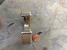 Load image into Gallery viewer, Estate 14KT Yellow Gold + White Gold Weave Mesh Cuff Bracelet - Legacy Saint Jewelry