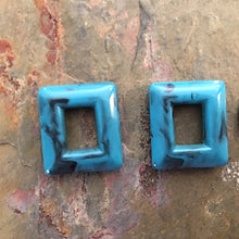 Load image into Gallery viewer, Estate Polished Rectangle Reconstituted Turquoise Interchangeable Earring Charms - Legacy Saint Jewelry