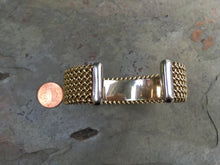 Load image into Gallery viewer, Estate 14KT Yellow Gold + White Gold Weave Mesh Cuff Bracelet - Legacy Saint Jewelry