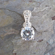 Load image into Gallery viewer, Estate 14KT White Gold Pave CZ + Set Stones Pendant Charm - Legacy Saint Jewelry