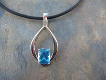 Load image into Gallery viewer, 14KT White Gold Passion Blue Topaz Pendant Omega Slide - Legacy Saint Jewelry