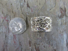 Load image into Gallery viewer, 14KT White Gold Filigree Floral Cigar Band Ring - Legacy Saint Jewelry