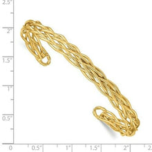 Load image into Gallery viewer, 14KT Yellow Gold Interweave Cable Cuff Bracelet, 14KT Yellow Gold Interweave Cable Cuff Bracelet - Legacy Saint Jewelry