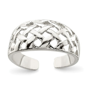 Sterling Silver Lattice Toe Ring, Sterling Silver Lattice Toe Ring - Legacy Saint Jewelry
