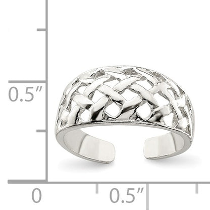 Sterling Silver Lattice Toe Ring, Sterling Silver Lattice Toe Ring - Legacy Saint Jewelry