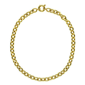 14KT Yellow Gold Oval Link Toggle Clasp Necklace, 14KT Yellow Gold Oval Link Toggle Clasp Necklace - Legacy Saint Jewelry