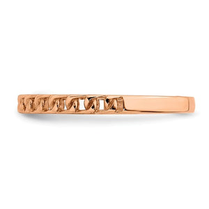 14KT Rose Gold Chain Link Ring, 14KT Rose Gold Chain Link Ring - Legacy Saint Jewelry