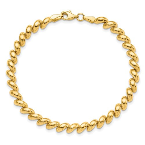 14KT Yellow Gold Polished 4.95mm San Marco Bracelet