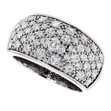 Load image into Gallery viewer, 14KT White Gold Micro Pave Diamond Cigar Band Ring, 14KT White Gold Micro Pave Diamond Cigar Band Ring - Legacy Saint Jewelry
