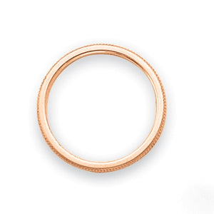 14KT Rose Gold Milgrain Thin Band Ring, 14KT Rose Gold Milgrain Thin Band Ring - Legacy Saint Jewelry