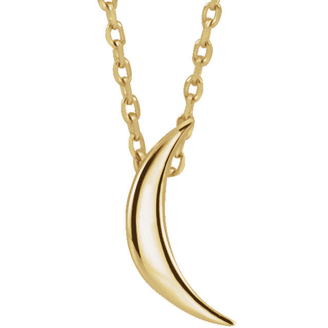 14KT Yellow Gold Crescent Moon Pendant Chain Necklace, 14KT Yellow Gold Crescent Moon Pendant Chain Necklace - Legacy Saint Jewelry
