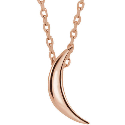 14KT Rose Gold Crescent Moon Pendant Chain Necklace, 14KT Rose Gold Crescent Moon Pendant Chain Necklace - Legacy Saint Jewelry