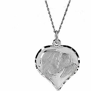 Sterling Silver "My Child" Engraved Verse Heart Pendant Necklace, Sterling Silver "My Child" Engraved Verse Heart Pendant Necklace - Legacy Saint Jewelry
