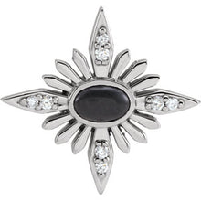 Load image into Gallery viewer, Sterling Silver Onyx + Diamond Celestial Pendant, Sterling Silver Onyx + Diamond Celestial Pendant - Legacy Saint Jewelry