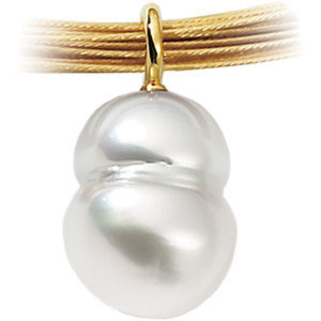 18KT Yellow Gold Paspaley Pearl Elegant Pendant Charm, 18KT Yellow Gold Paspaley Pearl Elegant Pendant Charm - Legacy Saint Jewelry