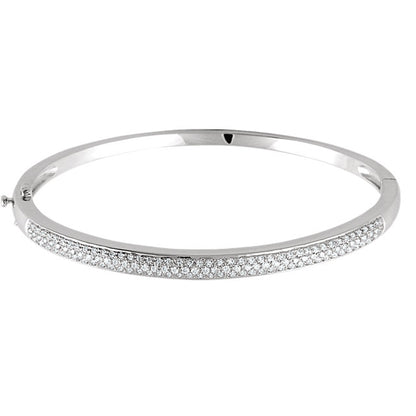 14KT White Gold Pave Diamond Bangle Bracelet, 14KT White Gold Pave Diamond Bangle Bracelet - Legacy Saint Jewelry