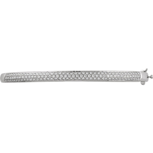 14KT White Gold Pave Diamond Bangle Bracelet, 14KT White Gold Pave Diamond Bangle Bracelet - Legacy Saint Jewelry