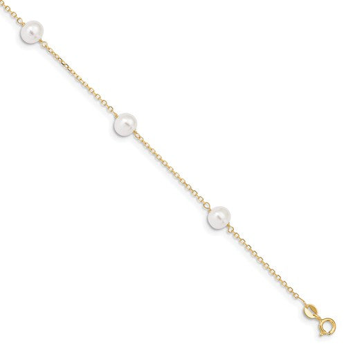OOO 14KT Yellow Gold Freshwater Pearl Anklet, OOO 14KT Yellow Gold Freshwater Pearl Anklet - Legacy Saint Jewelry