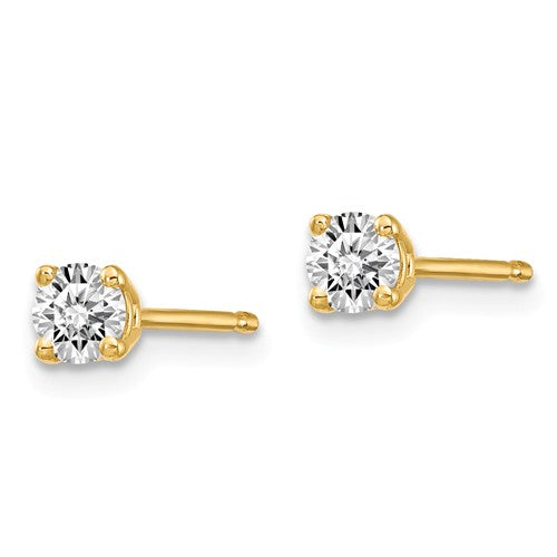 14KT Yellow Gold 1/4 CTW Lab Diamond 4 Prong Stud Earrings, 14KT Yellow Gold 1/4 CTW Lab Diamond 4 Prong Stud Earrings - Legacy Saint Jewelry
