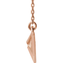 Load image into Gallery viewer, 14KT Rose Gold Pyramid Bar Necklace, 14KT Rose Gold Pyramid Bar Necklace - Legacy Saint Jewelry
