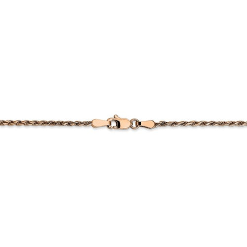 14KT Rose Gold Diamond-Cut Cable Chain Anklet 1.8mm, 14KT Rose Gold Diamond-Cut Cable Chain Anklet 1.8mm - Legacy Saint Jewelry