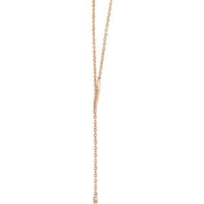 14KT Rose Gold Bezel Diamond Lariat Necklace, 14KT Rose Gold Bezel Diamond Lariat Necklace - Legacy Saint Jewelry