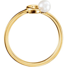 Load image into Gallery viewer, 14KT Yellow Gold Freshwater Pearl Crescent Moon Open Ring, 14KT Yellow Gold Freshwater Pearl Crescent Moon Open Ring - Legacy Saint Jewelry