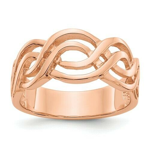 14KT Rose Gold Infinity Weave Band Ring, 14KT Rose Gold Infinity Weave Band Ring - Legacy Saint Jewelry