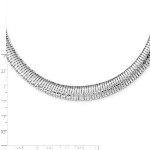 Sterling Silver Ribbed Neck Wire Collar Necklace 16mm, Sterling Silver Ribbed Neck Wire Collar Necklace 16mm - Legacy Saint Jewelry