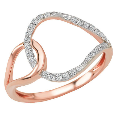 14KT Rose Gold Pave Diamond Open Loop Ring, 14KT Rose Gold Pave Diamond Open Loop Ring - Legacy Saint Jewelry