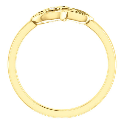 14KT Yellow Gold Diamond Hamsa Ring, 14KT Yellow Gold Diamond Hamsa Ring - Legacy Saint Jewelry