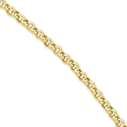 14KT Yellow Gold Polished Fancy Rolo Link Bracelet, 14KT Yellow Gold Polished Fancy Rolo Link Bracelet - Legacy Saint Jewelry