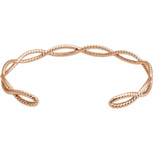 14KT Rose Gold Cable Rope Twist Bangle Bracelet, 14KT Rose Gold Cable Rope Twist Bangle Bracelet - Legacy Saint Jewelry