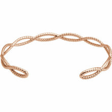 Load image into Gallery viewer, 14KT Rose Gold Cable Rope Twist Bangle Bracelet, 14KT Rose Gold Cable Rope Twist Bangle Bracelet - Legacy Saint Jewelry