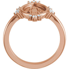 Load image into Gallery viewer, 14KT Rose Gold Diamond Miraculous Medal Ring, 14KT Rose Gold Diamond Miraculous Medal Ring - Legacy Saint Jewelry