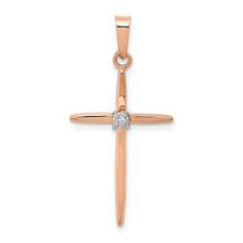 Load image into Gallery viewer, 14KT Rose Gold Diamond Cross Pendant Charm, 14KT Rose Gold Diamond Cross Pendant Charm - Legacy Saint Jewelry