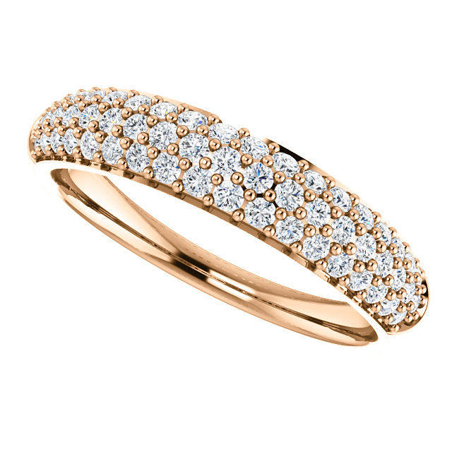 14KT Rose Gold Pave Diamond Anniversary Band Ring, 14KT Rose Gold Pave Diamond Anniversary Band Ring - Legacy Saint Jewelry