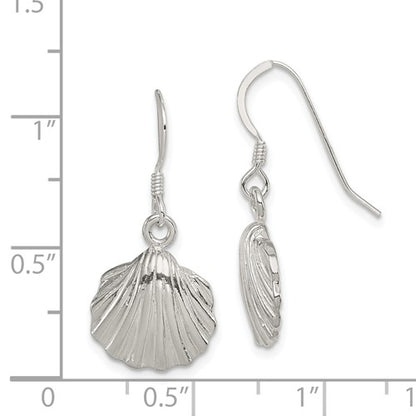 Sterling Silver Polished Shell Dangle Earrings, Sterling Silver Polished Shell Dangle Earrings - Legacy Saint Jewelry