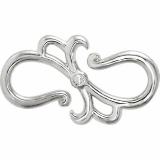 14KT White Gold Stylized S-Hook Extender Clasp, 14KT White Gold Stylized S-Hook Extender Clasp - Legacy Saint Jewelry