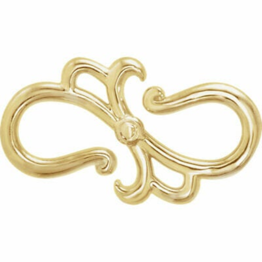 14KT Yellow Gold Stylized S-Hook Extender Clasp, 14KT Yellow Gold Stylized S-Hook Extender Clasp - Legacy Saint Jewelry