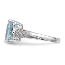 Load image into Gallery viewer, Sterling Silver + 14KT Yellow Gold Sky Blue Topaz + Diamond Ring, Sterling Silver + 14KT Yellow Gold Sky Blue Topaz + Diamond Ring - Legacy Saint Jewelry