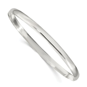 Sterling Silver Polished Slip-On Bangle Bracelet, Sterling Silver Polished Slip-On Bangle Bracelet - Legacy Saint Jewelry