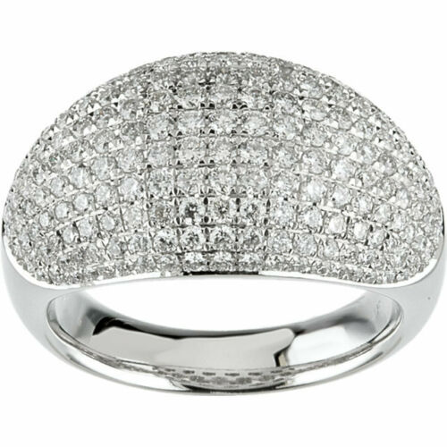14KT White Gold Domed Pave Diamond Ring, 14KT White Gold Domed Pave Diamond Ring - Legacy Saint Jewelry