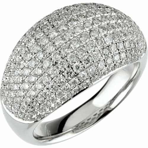 14KT White Gold Domed Pave Diamond Ring, 14KT White Gold Domed Pave Diamond Ring - Legacy Saint Jewelry