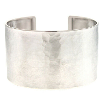 Sterling Silver Hammered Cuff Bracelet 37mm, Sterling Silver Hammered Cuff Bracelet 37mm - Legacy Saint Jewelry