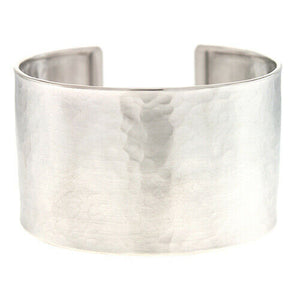 Sterling Silver Hammered Cuff Bracelet 37mm, Sterling Silver Hammered Cuff Bracelet 37mm - Legacy Saint Jewelry