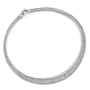 Sterling Silver Textured Ring Collar Necklace 18", Sterling Silver Textured Ring Collar Necklace 18" - Legacy Saint Jewelry