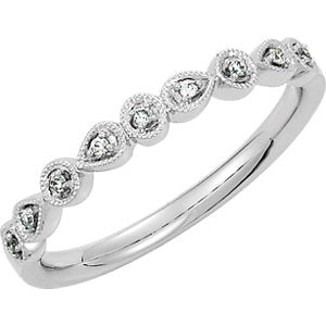 14KT White Gold Diamond Thin Band Ring, 14KT White Gold Diamond Thin Band Ring - Legacy Saint Jewelry